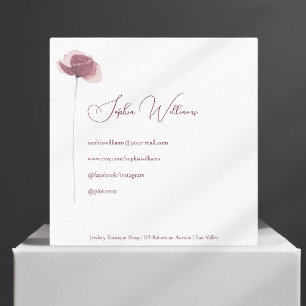 Visita Cuadrada Tarjeta de presentación de color acuático de la fl