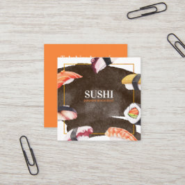 Visita Cuadrada Tarjeta de presentación de comida japonesa Sushi