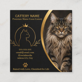 Visita Cuadrada Tarjeta de presentación de criadero de Maine Coon 