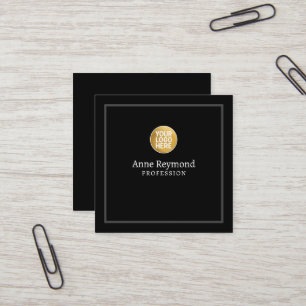 Visita Cuadrada Tarjeta de presentación de cuadrado negro con logo