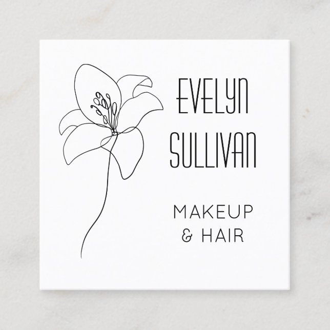 Visita Cuadrada Tarjeta de presentación de dibujo de Daffodil (Anverso)