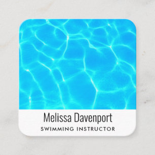 Visita Cuadrada Tarjeta de presentación de fotos de agua de piscin