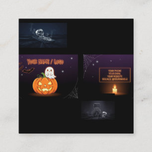 Visita Cuadrada Tarjeta de presentación de Halloween linda y espel