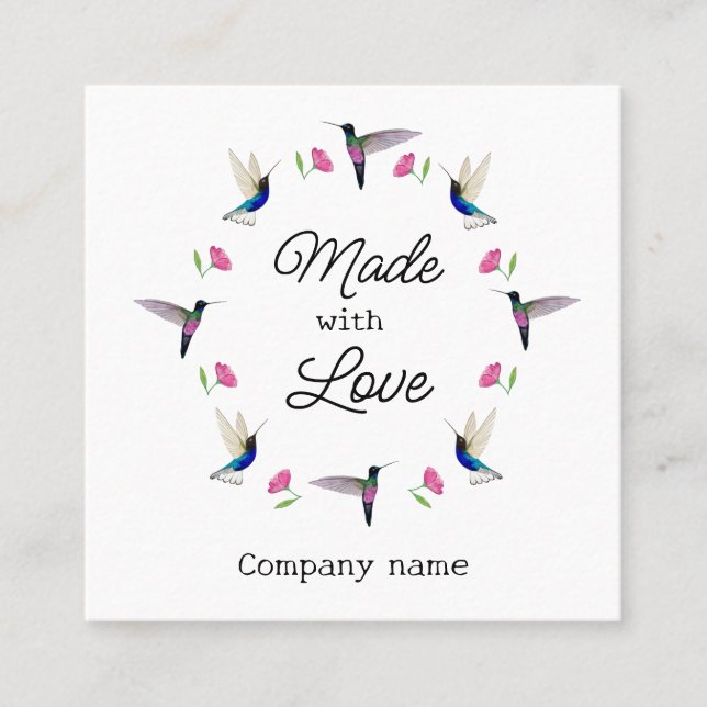 Visita Cuadrada Tarjeta de presentación de Hummingbird (Anverso)