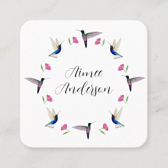 Visita Cuadrada Tarjeta de presentación de Hummingbird Square (Anverso)