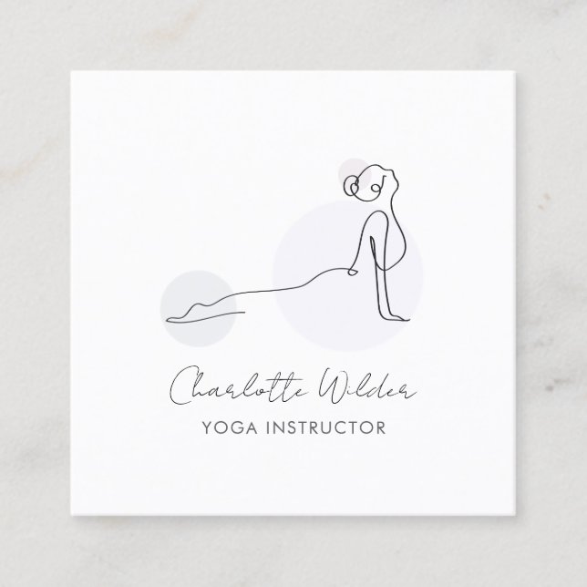 Visita Cuadrada Tarjeta de presentación de instructora de yoga en  (Anverso)