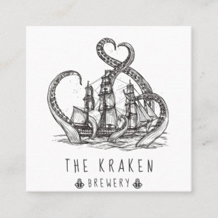 Visita Cuadrada Tarjeta de presentación de Kraken Sketch Square Na