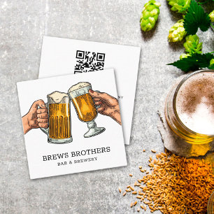 Visita Cuadrada Tarjeta de presentación de la cervecería de bar
