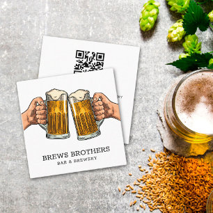 Visita Cuadrada Tarjeta de presentación de la cervecería de bar