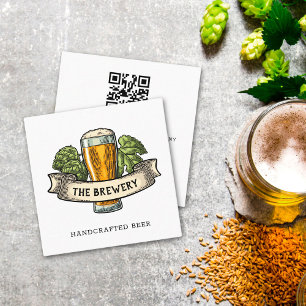 Visita Cuadrada Tarjeta de presentación de la cervecería de bar