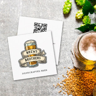 Visita Cuadrada Tarjeta de presentación de la cervecería de bar