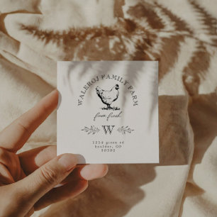 Visita Cuadrada Tarjeta de presentación de la granja de pollo mode