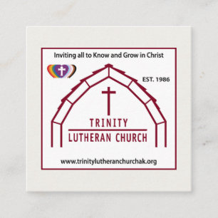 Visita Cuadrada Tarjeta de presentación de la iglesia Trinity Luth
