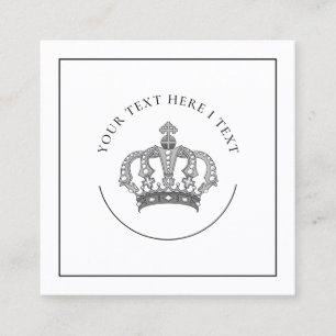 Visita Cuadrada Tarjeta de presentación de logotipo de la corona 