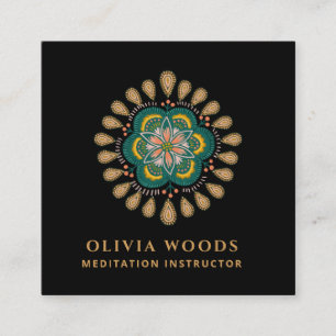 Visita Cuadrada Tarjeta de Presentación de Mandala Yoga