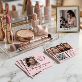 Visita Cuadrada Tarjeta de presentación de maquillaje con guión ro