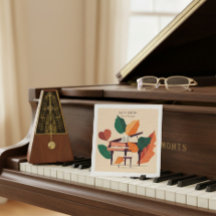 Tarjeta de presentación de música de piano con cód