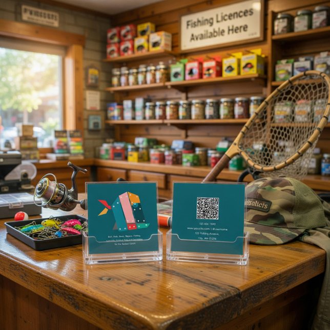 Visita Cuadrada Tarjeta de presentación de negocio de pesca modern (Subido por el creador)