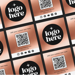 Visita Cuadrada Tarjeta de Presentación de Negocios con Código QR