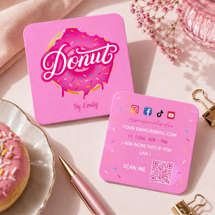 Visita Cuadrada Tarjeta de presentación de panadería de donas