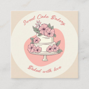 Visita Cuadrada Tarjeta de Presentación de Panadería Dulce Pastel