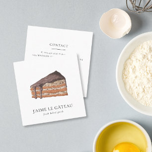 Visita Cuadrada Tarjeta de presentación de panadería / pastelería