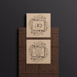 Visita Cuadrada Tarjeta de presentación de papel kraft botánico mo