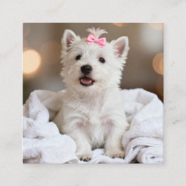 Visita Cuadrada Tarjeta de presentación de peluquería canina