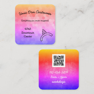 Visita Cuadrada Tarjeta de presentación de Rainbow de Unicorn