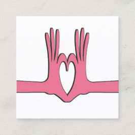 Visita Cuadrada Tarjeta de presentación de regalo para manos y cor