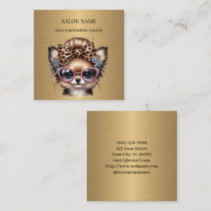 Visita Cuadrada Tarjeta de presentación de Salon Perro Perro