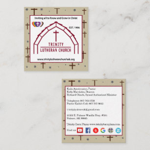 Visita Cuadrada Tarjeta de presentación de Trinity con fondo de cr