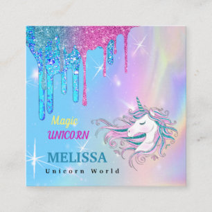 Visita Cuadrada Tarjeta de presentación de Unicorn