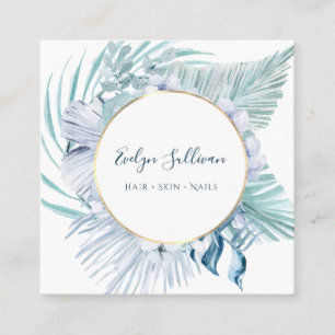 Visita Cuadrada Tarjeta de presentación del bouquet azul Boho