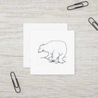 Visita Cuadrada tarjeta de presentación del oso polar