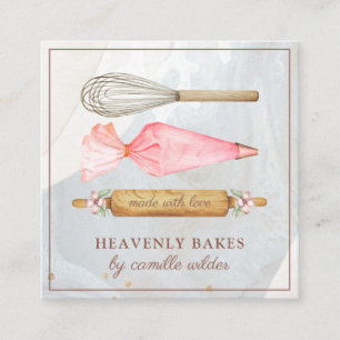 Visita Cuadrada Tarjeta de presentación del pastelero chef Baker's