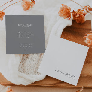 Visita Cuadrada Tarjeta de presentación formal Minimalista en blan