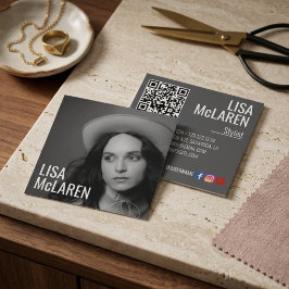Visita Cuadrada Tarjeta de Presentación - Foto Profesional y Códig