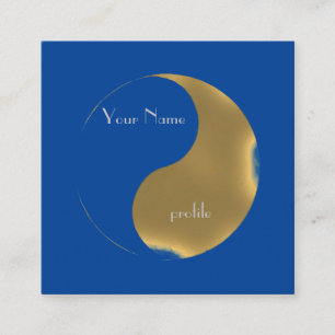 Visita Cuadrada Tarjeta de presentación Grunge golden&blue yin ya