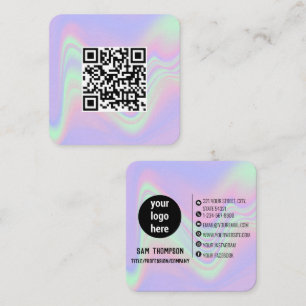 Visita Cuadrada Tarjeta de presentación Holográfica de códigos QR