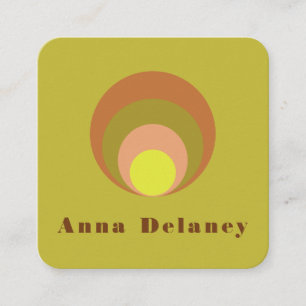 Visita Cuadrada Tarjeta de presentación inspirada en el retro