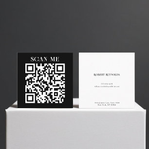 Visita Cuadrada Tarjeta de presentación minimalista de código QR S