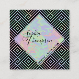 Visita Cuadrada Tarjeta de presentación moderna del patrón simétri