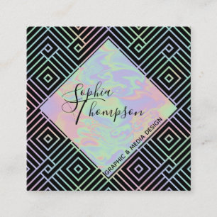 Visita Cuadrada Tarjeta de presentación moderna del patrón simétri