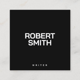 Visita Cuadrada Tarjeta de presentación moderna en blanco y negro