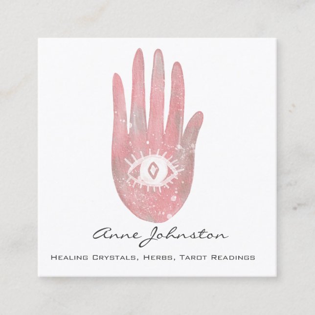 Visita Cuadrada Tarjeta de presentación Palm and Eye Square (Anverso)