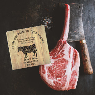 Visita Cuadrada Tarjeta de presentación para ganadero de carne pre