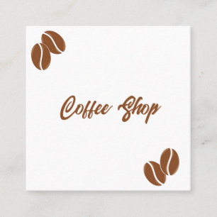 Visita Cuadrada Tarjeta de presentación para la cafetería minimali