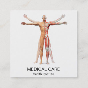 Visita Cuadrada Tarjeta de presentación para los músculos del cuer