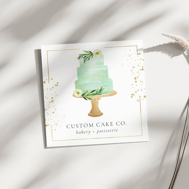 Visita Cuadrada Tarjeta de presentación para pasteles personalizad (Subido por el creador)